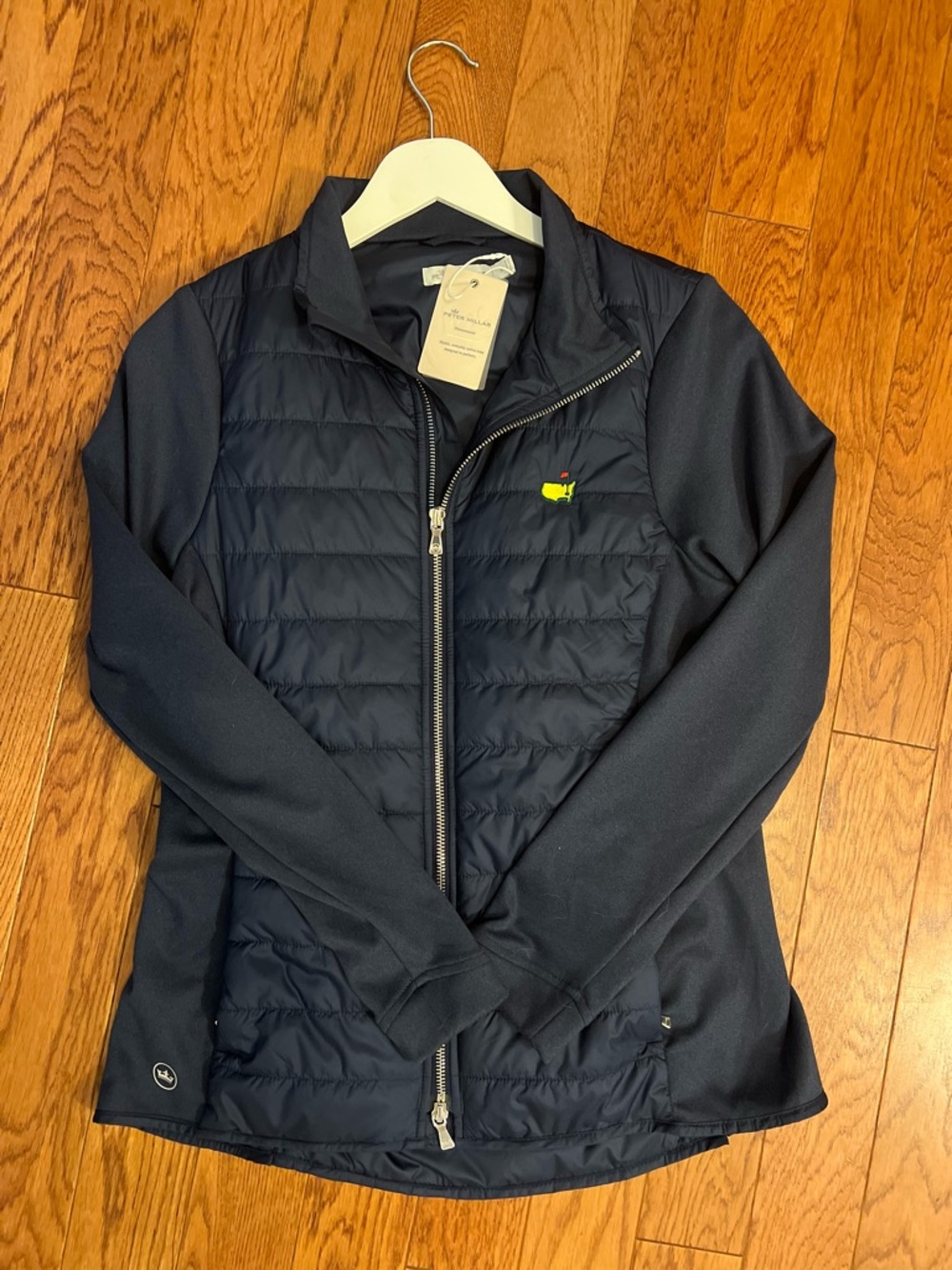 Peter Millar Navy Quilted-Front Performance Jacket with Masters Logo